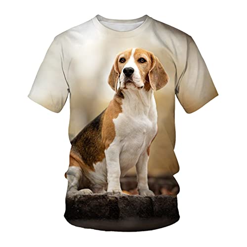 3D T-Shirt Tierhund 3D-Druck Lose Lässige Atmungsaktive Bequeme Kurzarm, A9,5XL von HHSW