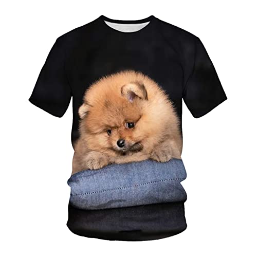 3D T-Shirt Tierischer 3D-Druck, Locker, Lässig, Atmungsaktiv, Bequem, Kurze Ärmel, Aa16, 6XL von HHSW