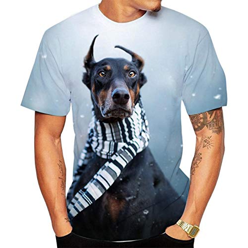 HHSW Tshirts Männer 3D Bequeme Lässige Rundhals-Hundedruck Mit Kurzen Ärmeln-10_M. von HHSW