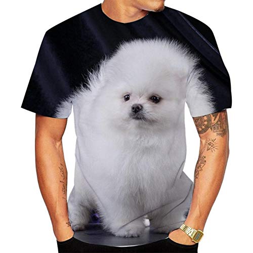 HHSW Tshirts Männer Digitale 3D-Rundhals-Hundedruck Mit Kurzen Ärmeln-H_4XL von HHSW