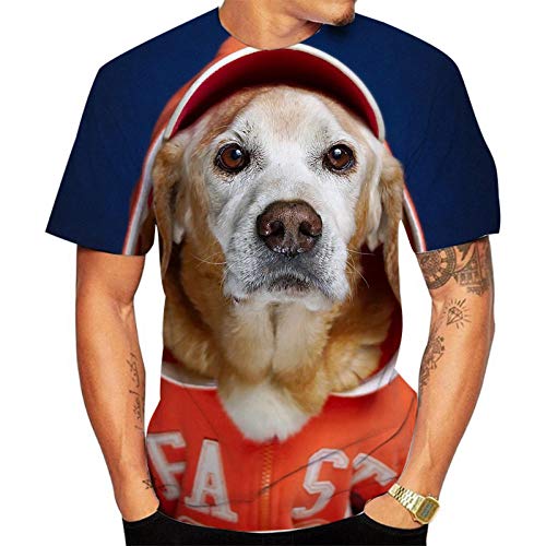 HHSW Tshirts Männer Digitale 3D-Rundhals-Hundedruck Mit Kurzen Ärmeln-Ö_6XL von HHSW