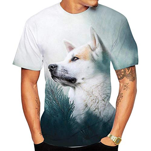 HHSW Tshirts Männer Digitale 3D-Rundhals-Hundedruck Mit Kurzen Ärmeln-T_6XL von HHSW