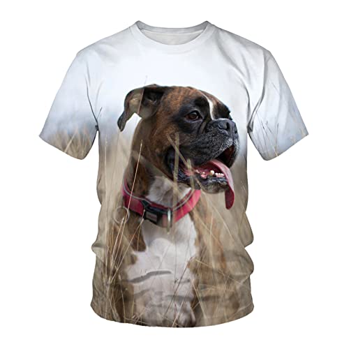 HHSW Tshirts Männer Tierhund 3D-Druck Lose Lässige Atmungsaktive Bequeme Kurzarm, A6,5XL von HHSW