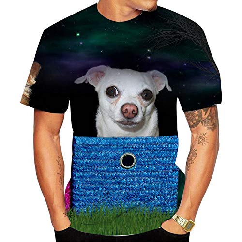 Herren T Shirt Hund Hund Ausdruck Drucken 3D Rundhals-T-Shirt-13_4XL von HHSW