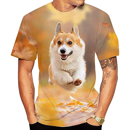 Herren T Shirt Hund Hund Ausdruck Drucken 3D Rundhals-T-Shirt-14_L. von HHSW