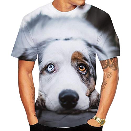 Herren T Shirt Hund Hund Ausdruck Drucken 3D Rundhals-T-Shirt-15_6XL von HHSW