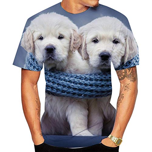 Herren T Shirt Hund Hund Ausdruck Drucken 3D Rundhals-T-Shirt-18_4XL von HHSW