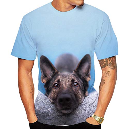 Herren T Shirt Hund Hund Ausdruck Drucken 3D Rundhals-T-Shirt-5_6XL von HHSW