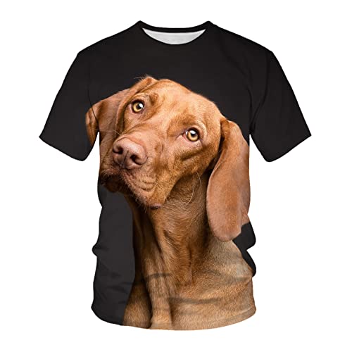 Tshirt Herren Tierhund 3D-Druck Lose Lässige Atmungsaktive Bequeme Kurzarm, A22, 3XL von HHSW