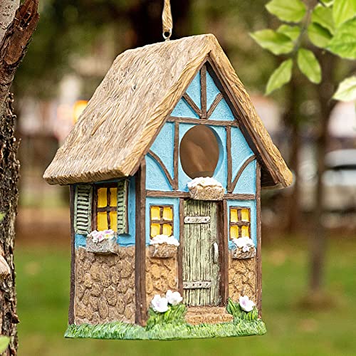 Vogelhaus, Vogelhäuser für draußen, handbemalte Vogelhäuser zum Aufhängen im Freien, Vogelhaus, Vogelhaus, Vogelhaus für Außen/Innen/Garten/Hinterhof-Dekoration, Geschenk für Vogelliebhaber. von HHWODB