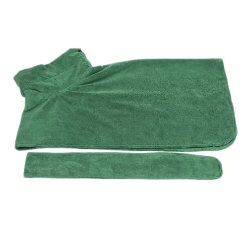 HHWY Hundebademantel,Haustier Bademantel Super Wasser aufnehmender Welpen Badetuch Schnell trocknender Bademantel,Hundebademantel Mikrofaser Decke (L,Green-D) von HHWY