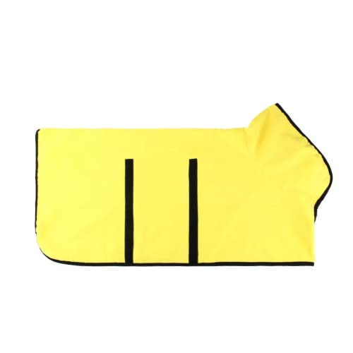 HHWY Hundebademantel,Haustier Bademantel Super Wasser aufnehmender Welpen Badetuch Schnell trocknender Bademantel,Hundebademantel Mikrofaser Decke (L,Yellow-F) von HHWY