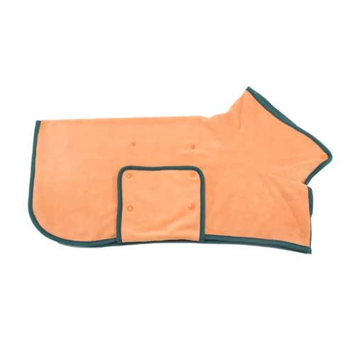 HHWY Hundebademantel,Haustier Bademantel Super Wasser aufnehmender Welpen Badetuch Schnell trocknender Bademantel,Hundebademantel Mikrofaser Decke (L,orange) von HHWY