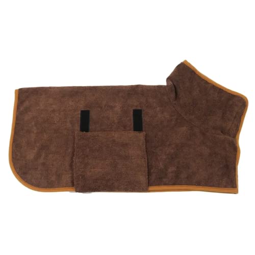 HHWY Hundebademantel,Haustier Bademantel Super Wasser aufnehmender Welpen Badetuch Schnell trocknender Bademantel,Hundebademantel Mikrofaser Decke (S,Coffee) von HHWY