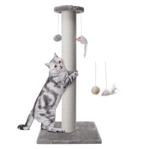 86,4 cm hoher Katzenkratzbaum, robuster und dickerer Katzenkratzbaum, Sisal-Kratzbäume, großer Durchmesser, mit hängendem Ball, Spielzeug, Katzenkratzbäume für Indoor-Katzen, Erwachsene, Kätzchen von HHZZMIAO