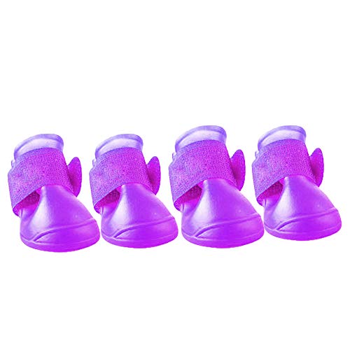 4 Stück/Set süße süße wasserdichte Gummistiefel für Hunde und Welpen, rutschfeste Sohle, groß, klein, mittel, für den Außenbereich von HI SUYI