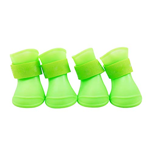 HI SUYI 4 Stück/Set Haustier-Regenschuhe, wasserdicht, Gummi, rutschfeste Sohle, groß, klein, mittel von HI SUYI