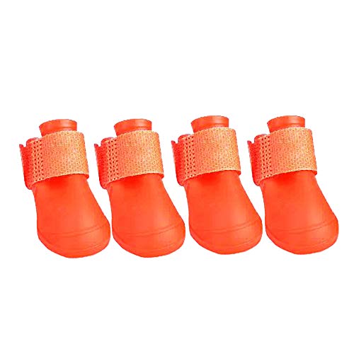 HI SUYI 4 Teile/satz Nette Süßigkeiten Farbe Haustier Hund Welpen Wasserdichte Stiefel Gummi Regen Schuhe Anti slip Sohle groß Klein Mittel Größe Für Outdoor von HI SUYI