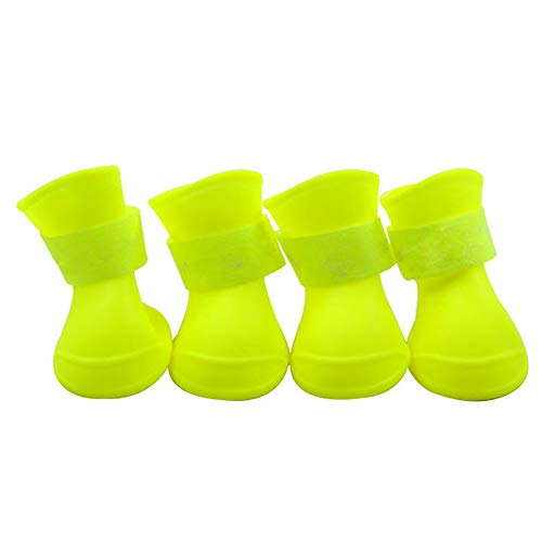 HI SUYI 4 Teile/satz Nette Süßigkeiten Farbe Haustier Hund Welpen Wasserdichte Stiefel Gummi Regen Schuhe Anti slip Sohle groß Klein Mittel Größe Für Outdoor von HI SUYI