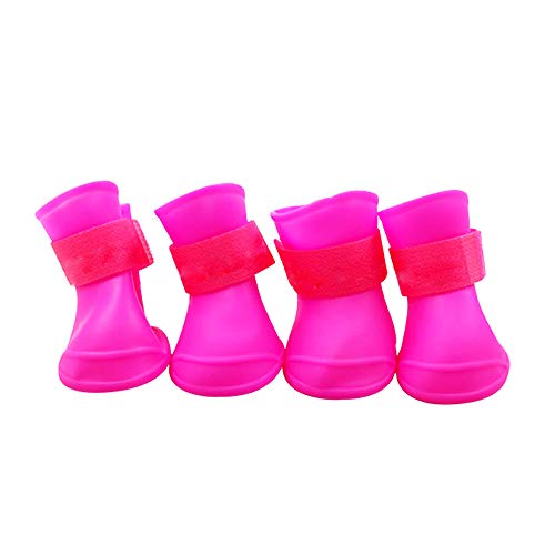 HI SUYI 4 Teile/satz Nette Süßigkeiten Farbe Haustier Hund Welpen Wasserdichte Stiefel Gummi Regen Schuhe Anti slip Sohle groß Klein Mittel Größe Für Outdoor von HI SUYI