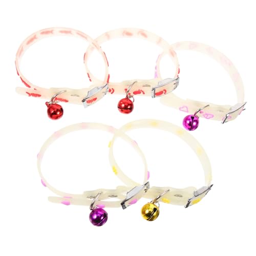 HIAKDOFT 5 Stück Teiliges Leucht Haustierhalsband Verstellbare Leichte Gummi mit Leuchtendem Design für Katzen und Kleine Hunde Sichtbar bei Nacht Modisches Langlebiges Zufällige Farbe HIAKDOFT 5 Stück Teiliges Leucht Haustierhalsband Verstellbare Leichte Gummi mit Leuchtendem Design für Katzen und Kleine Hunde Sichtbar bei Nacht Modisches Langlebiges Zufällige Farbe von HIAKDOFT