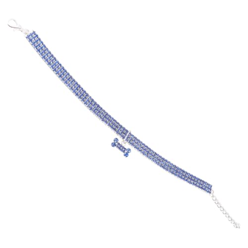 HIAKDOFT Blaues Hundehalsband mit Schimmernden Kristallen Verstellbarer Verschluss Modisches und Langlebiges Halsband für Kleine und Mittelgroße Hunde für Spaziergänge und Outdoor HIAKDOFT Blaues Hundehalsband mit Schimmernden Kristallen Verstellbarer Verschluss Modisches und Langlebiges Halsband für Kleine und Mittelgroße Hunde für Spaziergänge und Outdoor von HIAKDOFT