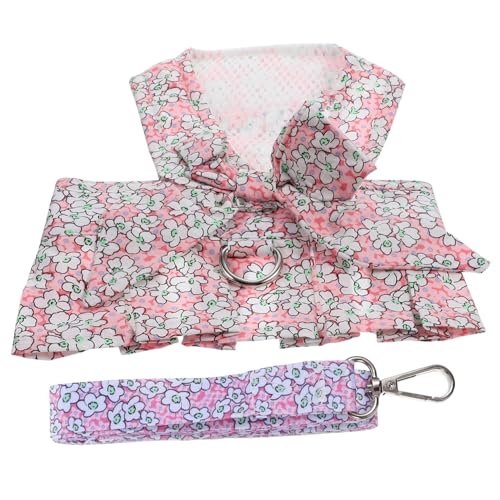 HIAKDOFT Verstellbares Hundegeschirr Set mit Atmungsaktivem Reißfestem Design und Süßem Kleidermuster für Kleine bis Mittelgroße Hunde und Katzen Einfach Anzulegen und Komfortabel für HIAKDOFT Verstellbares Hundegeschirr Set mit Atmungsaktivem Reißfestem Design und Süßem Kleidermuster für Kleine bis Mittelgroße Hunde und Katzen Einfach Anzulegen und Komfortabel für von HIAKDOFT