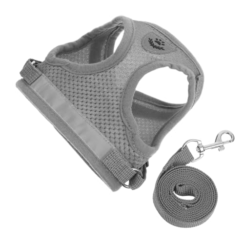 HIAKDOFT Verstellbares Katzen Geschirr und Leine Set Leichtes Atmungsaktives Mesh Weste für Kleine Katzen und Hunde Komfortabel und Robust für Sicheren Outdoor Einsatz Elegant Graues Design HIAKDOFT Verstellbares Katzen Geschirr und Leine Set Leichtes Atmungsaktives Mesh Weste für Kleine Katzen und Hunde Komfortabel und Robust für Sicheren Outdoor Einsatz Elegant Graues Design von HIAKDOFT