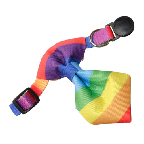 HIAKDOFT Verstellbares Katzen und Hundehalsband mit Buntem Regenbogenmuster Atmungsaktives Sicheres Stoffhalsband mit Niedlicher Schleife für Kleine Katzen und Welpen Modisches HIAKDOFT Verstellbares Katzen und Hundehalsband mit Buntem Regenbogenmuster Atmungsaktives Sicheres Stoffhalsband mit Niedlicher Schleife für Kleine Katzen und Welpen Modisches von HIAKDOFT