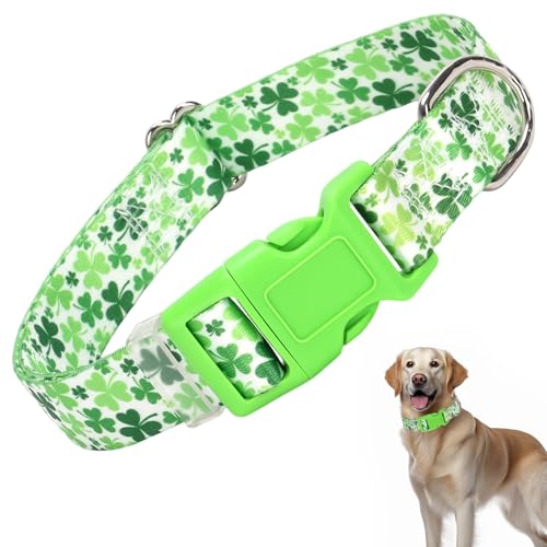 Hundehalsband für XS, S, M, L, XL, XL, St. Patrick's Day, verstellbar, bequem, weich, langlebig, Katzen- oder Hundehalsband (Irish L) von HIDAKEAI