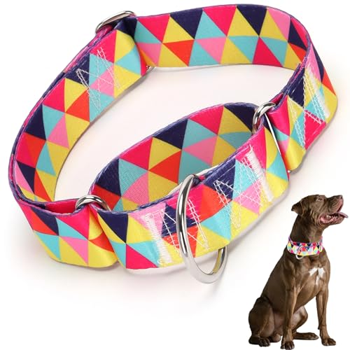 Martingal-Halsband für Hunde, kein Ziehen, für mittelgroße und große Hunde mit größerem Kopf und Hals (Dreieck, L) von HIDAKEAI