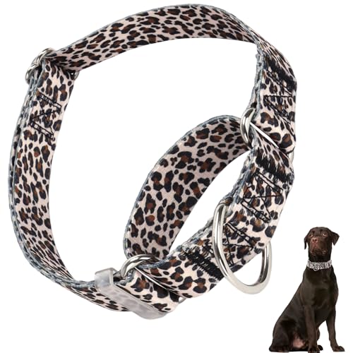 Martingale-Halsband für Hunde, Leoparden-Martingale-Hundehalsband, verstellbar, hochwertig, rutschfest, Martingal-Halsband für große Mädchen oder Jungen von HIDAKEAI