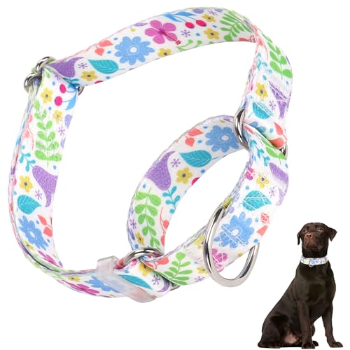 Martingale-Halsband für Hunde, verstellbar, hochwertig, rutschfest, Blumen-Martingale-Halsband für große Mädchen von HIDAKEAI