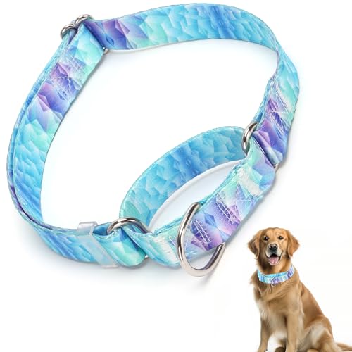 Martingale Halsband für Hunde mit blauem Diamant-Design (M) von HIDAKEAI