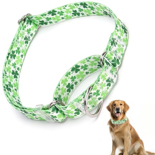 Martingale-Halsband für Hunde mit grünem Kleeblatt-Design (L) von HIDAKEAI