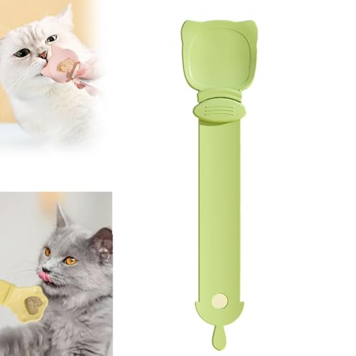 Cat Strip Snack Feeder, Cat Strip Snack Feeder, Squeeze Cat Treat Dispenser, Portable Cute Sliding Cat Strip Feeder,Multifunctional Lickable Wet, for Squeezing Puree and Liquid Snack (Green) von HIDRUO