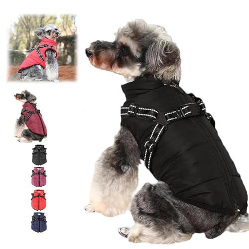 Furry King Dog Winter Coat,Furryking 3 in 1 Winter Jacket for Dogs,Dog Jacket Adjustable Warm Dog Coats,Waterproof Windproof Dog Snow Jacket with Zipper, for Small Medium Large Dogs (Black, 2XL) von HIDRUO