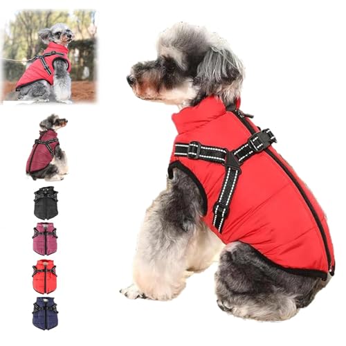 Furry King Dog Winter Coat,Furryking 3 in 1 Winter Jacket for Dogs,Dog Jacket Adjustable Warm Dog Coats,Waterproof Windproof Dog Snow Jacket with Zipper, for Small Medium Large Dogs (Red, 2XL) von HIDRUO