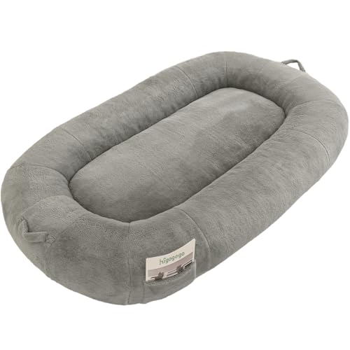 HIGOGOGO Hundebett für Kinder, 145 x 89,9 x 19,8 cm, Komfort-Kunstfell, ideal für große Haustiere und Jugendliche, Grau von HIGOGOGO