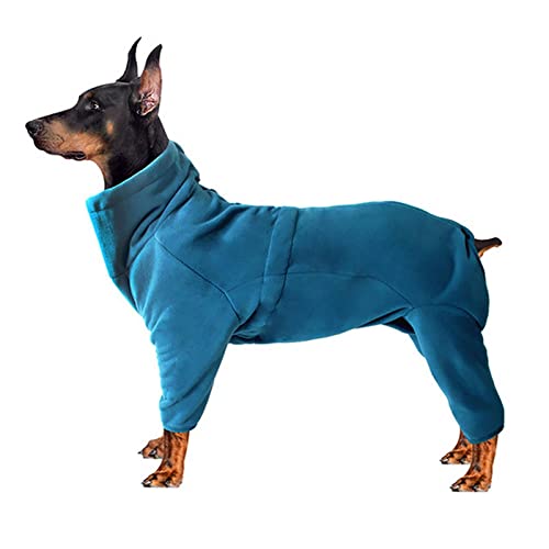 HIHELO Hundekleidung Hund Polar Fleece Kleidung Elastisch Winddicht Jumpsuit Winter Warm Mantel Warm Dicker Fleece Hundemantel Kaltes Wetter Hundejacke - Hellblau, XL von HIHELO