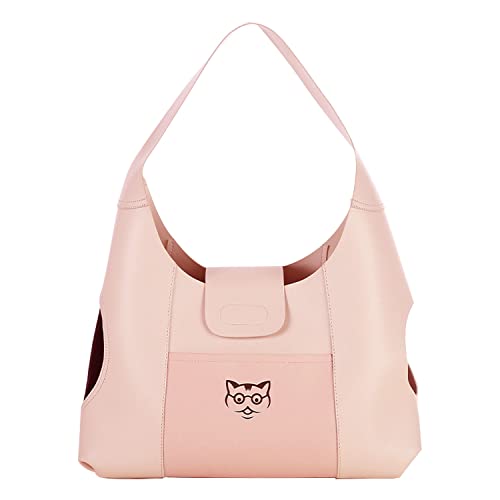 Transportbox für Hunde und Katzen - Hundetransporttasche Atmungsaktive und Faltbare Hundebox,Reversible Haustier Sling Träger für Outdoor Reisen Welpe Katze Transporttasche (pink) von HIKEMAN