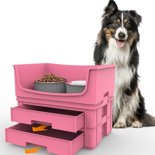 Unordentlicher Hundenapf, kein Durcheinander, Futter- und Wassernapf, Hundefutterstation mit 2 Edelstahlnäpfen, 1,25 l, auslaufsicherer Futterspender für mittelgroße und große Hunde Unordentlicher Hundenapf, kein Durcheinander, Futter- und Wassernapf, Hundefutterstation mit 2 Edelstahlnäpfen, 1,25 l, auslaufsicherer Futterspender für mittelgroße und große Hunde von HIKINGO
