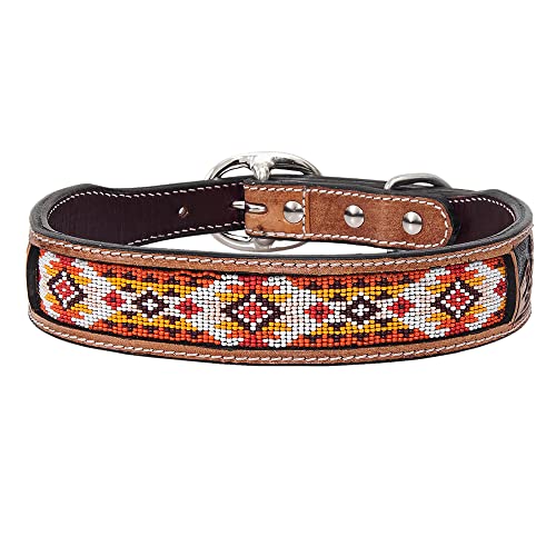 HILASON Starkes Echtleder Hundehalsband Perlen Klein | Hundehalsband | Leder Hundehalsband | Perlen Hundehalsband | Perlen Leder Hundehalsband | Handgefertigtes Hundehalsband | Weiches Hundehalsband von HILASON