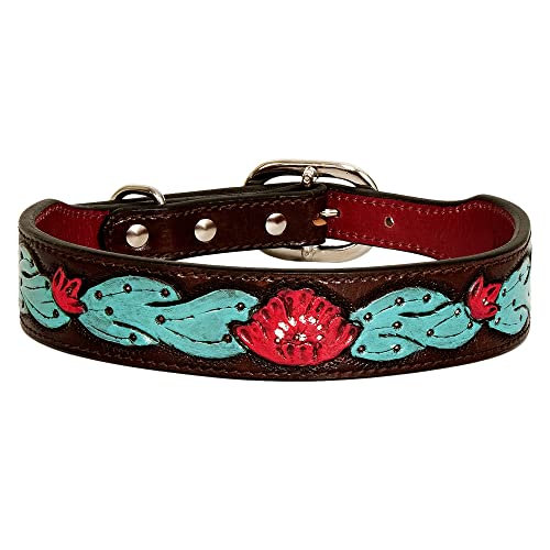 HILASON Starkes Echtleder-Hundehalsband lackiert Medium,Hundehalsband,Leder Hundehalsband,Bemaltes Hundehalsband,Hundehalsband aus lackiertem Leder,Weiches Hundehalsband,Handgefertigt von HILASON