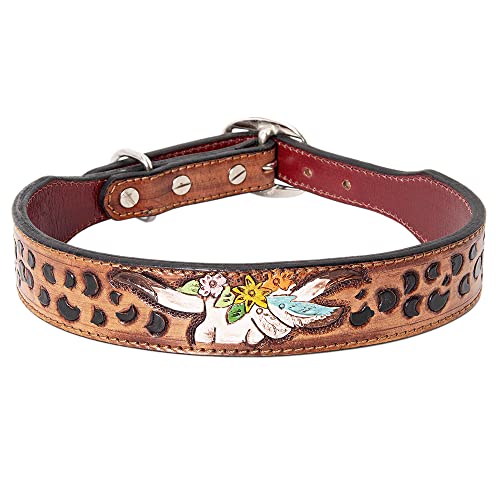 HILASON Tan Large Strong Echtleder Hundehalsband Groß | Hundehalsband | Leder Hundehalsband | Handgefertigtes Hundehalsband | Weiches Hundehalsband | Handgearbeitet von HILASON