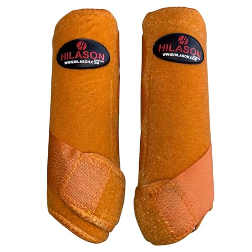 HILASON Ultimate Sportstiefel mit Pferdebeinen, groß, Orange, 1 Paar von HILASON