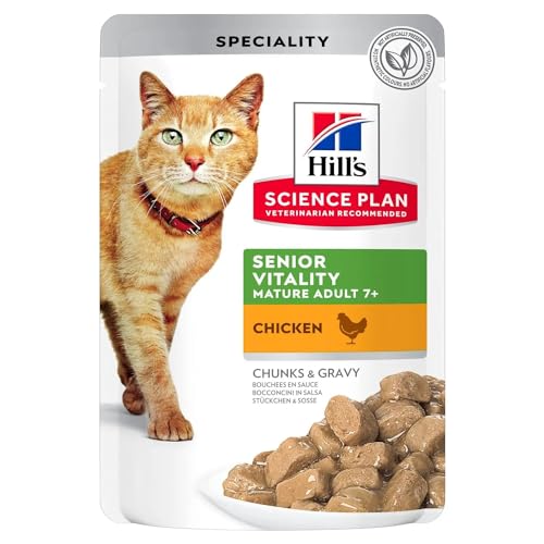 HILLS SCIE HILL'S HSP Feline Senior Vitality Hühnerbeutel, 12 x 85 g, Schwarz, normal von HILLS SCIE