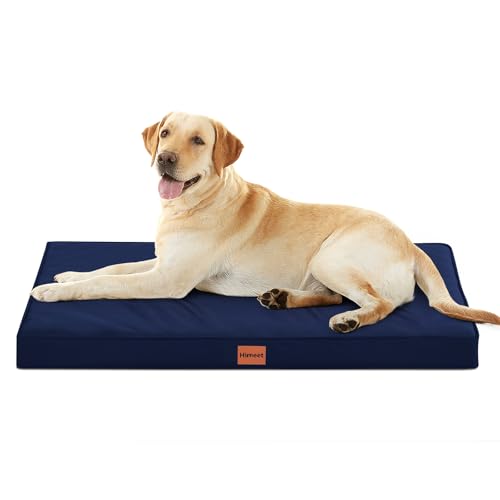 HIMEET Unzerstörbares Hundebett mit robustem Oxford-Rahmen, extra großes Hundebett, 106,7 cm, Marineblau, wasserdicht, für den Außenbereich, XL, waschbar, XL-Hundebett für große Hunde von HIMEET