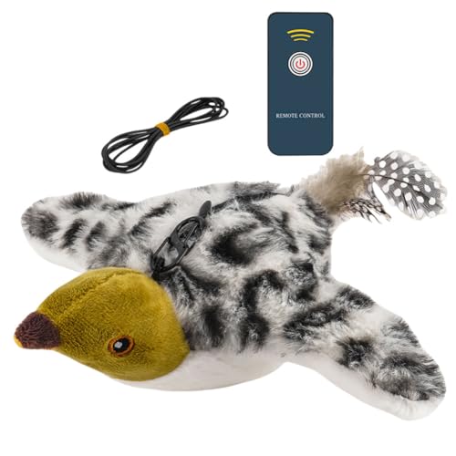 HIMS Elektrisches Katzenspielzeug Vogel Spielzeug für Katze, Interaktives Katzenspielzeug Selbstbeschäftigung, USB-Aufladung, Flapping Bird Cat Toy von HIMS