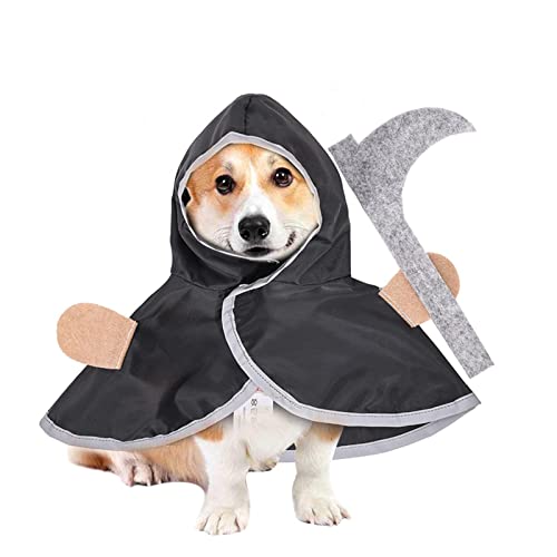 HINAA Halloween-Kostüme für Katzen, kleine Hunde, schwarzer Umhang, Zauberer-Umhang, Halloween-Haustier-Kostüm-Sets für Hunde, Katzen, Halloween, Party, Cosplay, Festivalzubehör von HINAA